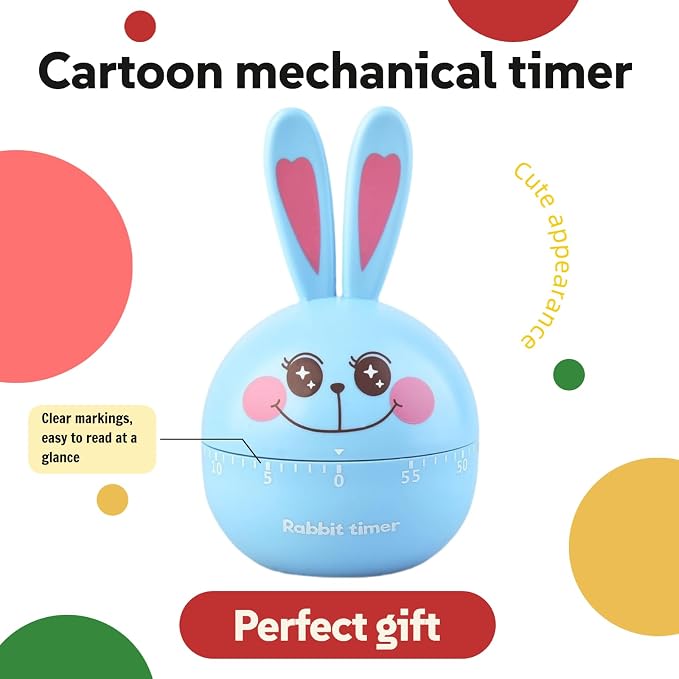 Cartoon Mechanical Kitchen Timer, 60 Minutes Countdown Timer, Mechanical Visual - Image 8