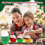 SANNIX 450Pcs Foil Cupcake Liners Christmas Metallic Cupcake Liners - Image 6