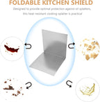 ABOOFAN Stainless Steel Oil-Proof Kitchen Shield 11.8 Inch Foldable Grease - Image 2