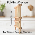 HIC Kitchen Bamboo Folding Dish Drying Rack, 20.5 x 13-Inches - Image 4