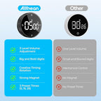Digital Kitchen Timer, Large Display Magnetic Countdown Countup Timer, 3 Preset - Image 7