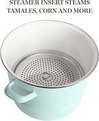 Martha Stewart Thayer 16-Quart Enamel On Steel Scratch Resistant Steamer Stock - Image 4