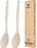 Pack of 2 Silicone Cooking Spoons, Non Stick Solid Kitchen Spoon by BUNDLEPRO