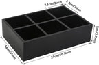 Tea Bag Box Wood Black 6 Compartments Tea Bag Organizer Drawer Storage - Image 6