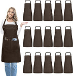 15 Pcs Adult Aprons Bulk with Pockets Adjustable Bib Chef Apron by IMERAGO