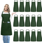 15 Pcs Adult Aprons Bulk with Pockets Adjustable Bib Chef Apron by IMERAGO