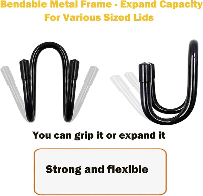 2 Pack Pot Lid Organizer Rack, No Drilling Adhesive Wall/Door Mounted Rustproof - Image 9