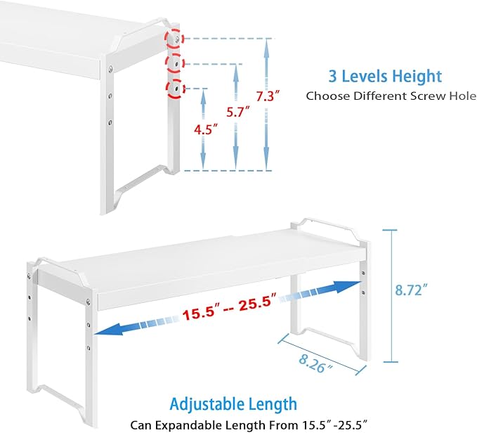 2 Pack Stackable Expandable Shelves - Image 2