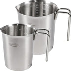Newness 2-Pack Stainless Steel Measuring Cups Set, Metal Measuring Cup by Newness