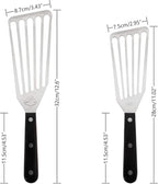 Fish Spatula, 2 Pack Stainless Steel Metal Spatula, Slotted Spatulas - Image 3