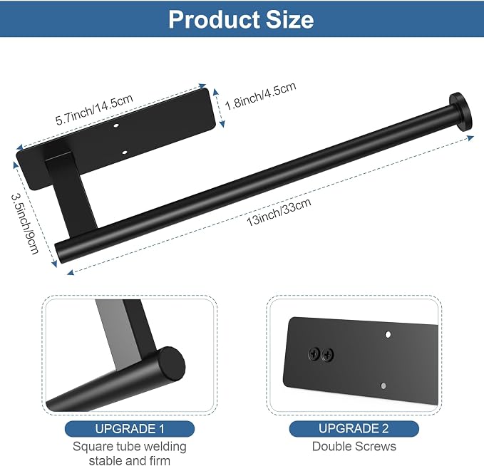 CUXIXA Paper Towel Holder Under Cabinet 2 Pack, Upgraded Self Adhesive Paper - Image 6