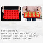 Silicone Muffin Pan, Mini Muffin Pan, Regular 12 Cups and Mini 24 Cups Cupcake - Image 5