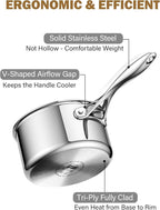 Cooks Standard Stainless Steel Saucepan Set 1.5 and 3 Quart - Image 7