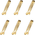 6 PCS Gold Sugar Tongs Set – 304 Stainless Steel Mini Tongs by Letingoo