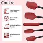 Coukre Silicone Spatula Set of 5, High Temperature Resistant, Food Grade - Image 3