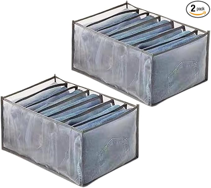 Wardrobe Clothes Organizer, 7 Grids Washable Portable Closet Organizer Mesh by SANTUKEY