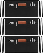 NLUS 3 Pack Server Aprons with 3 Pockets, Water Oil Stain Resistant Waitress by NLUS