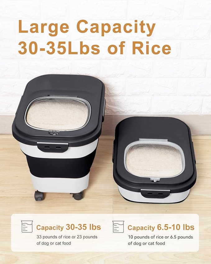 20-30 Lbs Rice Storage Container, Collapsible Food Storage Containers - Image 2