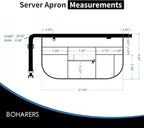 BOHARERS Black Waitress Apron 7 Pockets Server Apron - Image 5