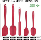 HOTEC Heat Resistant 600℉ BPA-Free Silicone Rubber Spatula Set, Kithchen - Image 3
