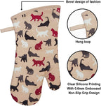 Oven Mitts Gloves 1 Pair Heat Resistant 480 ℉ Non Slip Clear Silicone Printed - Image 3