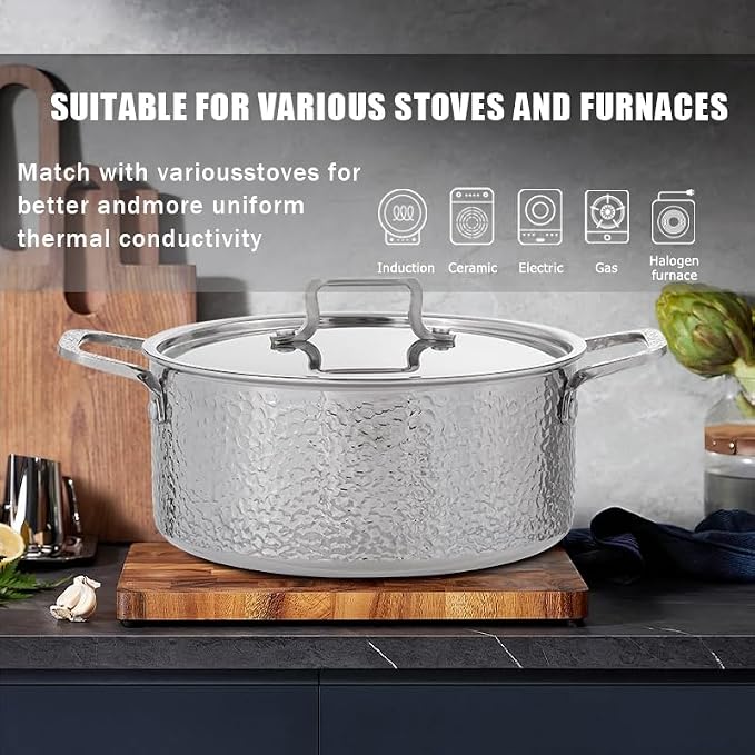 Vivicreate Tri-Ply Stainless Steel Stockpot Deep Cooking Pot - Image 3