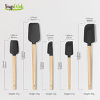 Silicone Spatula Set, Food Grade Rubber Spatula-5 Piece Nonstick Rubber Spatulas - Image 2