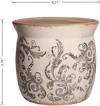 Rustic Ceramic Planter & Kitchen Utensil Holder, 6.21 Inch Vintage Crackle - Image 3