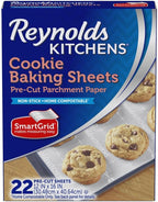 Reynolds Kitchens Cookie Baking Sheets, Pre-Cut Baking Parchment Paper Sheets by ReynoldsConsumerProducts