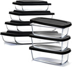 EATEX 7-Pack Glass Food Storage Containers by Eatex