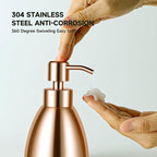 304 Stainless Steel Soap Dispenser 16oz Rust-Proof Liquid Soap Pump Bottle - Image 5