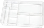 ZEXALOR 8-Section Clear Drawer Organizer, Large Acrylic Drawer Divider Tray by ZEXALOR