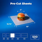 Fit Meal Prep 10 x 10.75" Wax Paper Sheets - Image 2