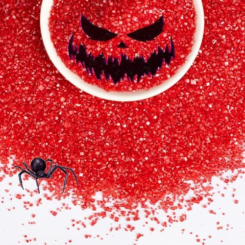 Edible Red Christmas Sprinkles,Coarse Sugar Crystals for Cake Decorating by Sugarzy