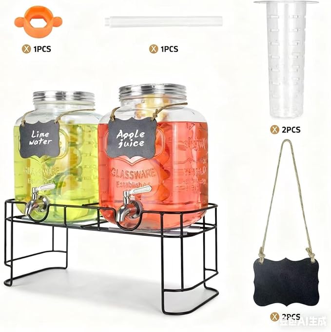 1 Gallon Glass Drink Dispensers - Image 5