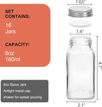 16 Pack 6 oz Glass Spice Jars - Image 2