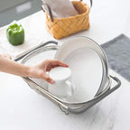 AJIODA Over The Sink Colander, 6 Quarts Stainless Steel Oval Colander - Image 8
