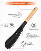 Cooking Spoon and Rice Scooper for Nonstick Cookwares, Wood Handle Spoon for - Image 4
