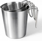 Newness 3-Pack Stainless Steel Measuring Cups Set, Metal Measuring Cup by Newness