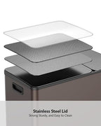 Lovewind Double Trash Can Kitchen, 13+5.5 Gallon Stainless Steel Dual Trash and - Image 5