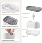 RUFCRIL Soap Pump Dispenser and Sponge Holder, 10oz / 300ml Dish Soap Dispenser - Image 2