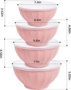 Mixing Bowls with Lids Set, 4 Piece Large Plastic Nesting Bowls, Includes 4 - Image 7