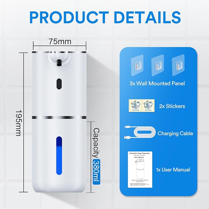 Automatic Soap Dispenser with Smart Digital Display, Touchless Rechargeable - Image 7