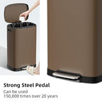 KdbK 13 Gallon Trash Can with Lid, 50L Fingerprint Proof Stainless Steel - Image 4