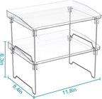 STARLATTA 2 Pcs Cabinet Organizer Shelf, Stackable Kitchen Counter Shelves - Image 4