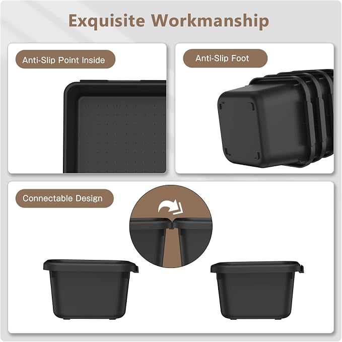 A-LUGEI【】【5 Size】 Tool Box Organizer Tray Divider Set, 【Black】 Desk - Image 7