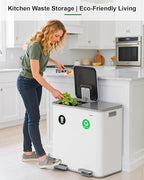 Lovewind 2×11.5 Gallon Dual Trash Can, Stainless Steel Dual Garbage and - Image 7
