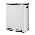 WLIVE 2 x 8 Gallon Stainless Steel Dual Trash Can, Double Trash Can Kitchen by WLIVE