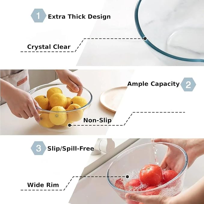 Cuiselect 5pc Glass Mixing Bowls - Image 3