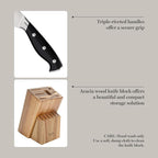 Martha Stewart Greeley 14 pc Triple- Riveted Cutlery Knife Acacia Wood Block - Image 5